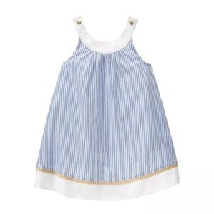 Janie and Jack Blue Striped Sleeveless Dress 6-12 mos EUC